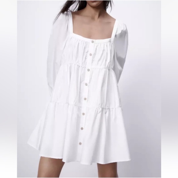 Zara Dresses & Skirts - Zara White Long Sleeve Dress